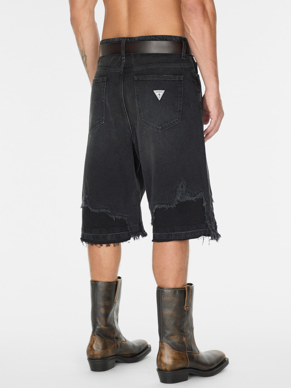 black distressed denim short - Guess