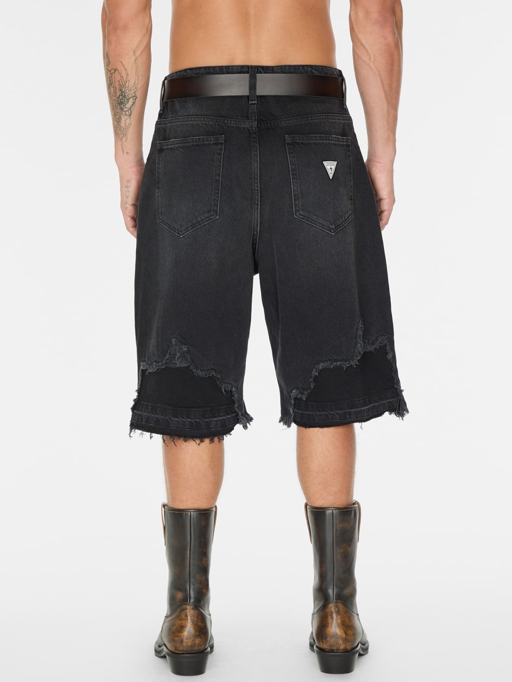 black distressed denim short - Guess