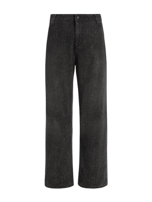 flannel lined relaxed bull denim pant - Guess