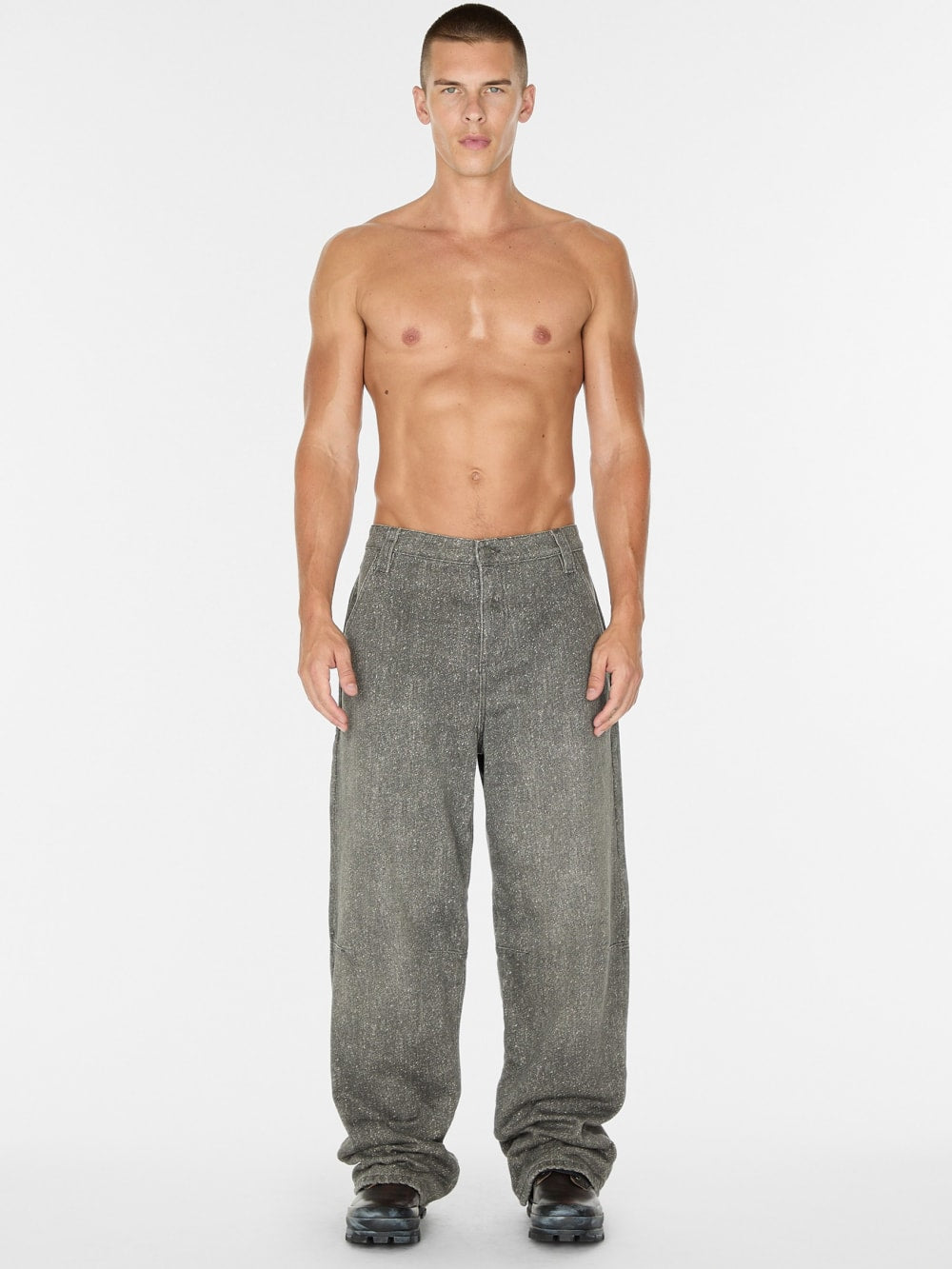 flannel lined relaxed bull denim pant - Guess