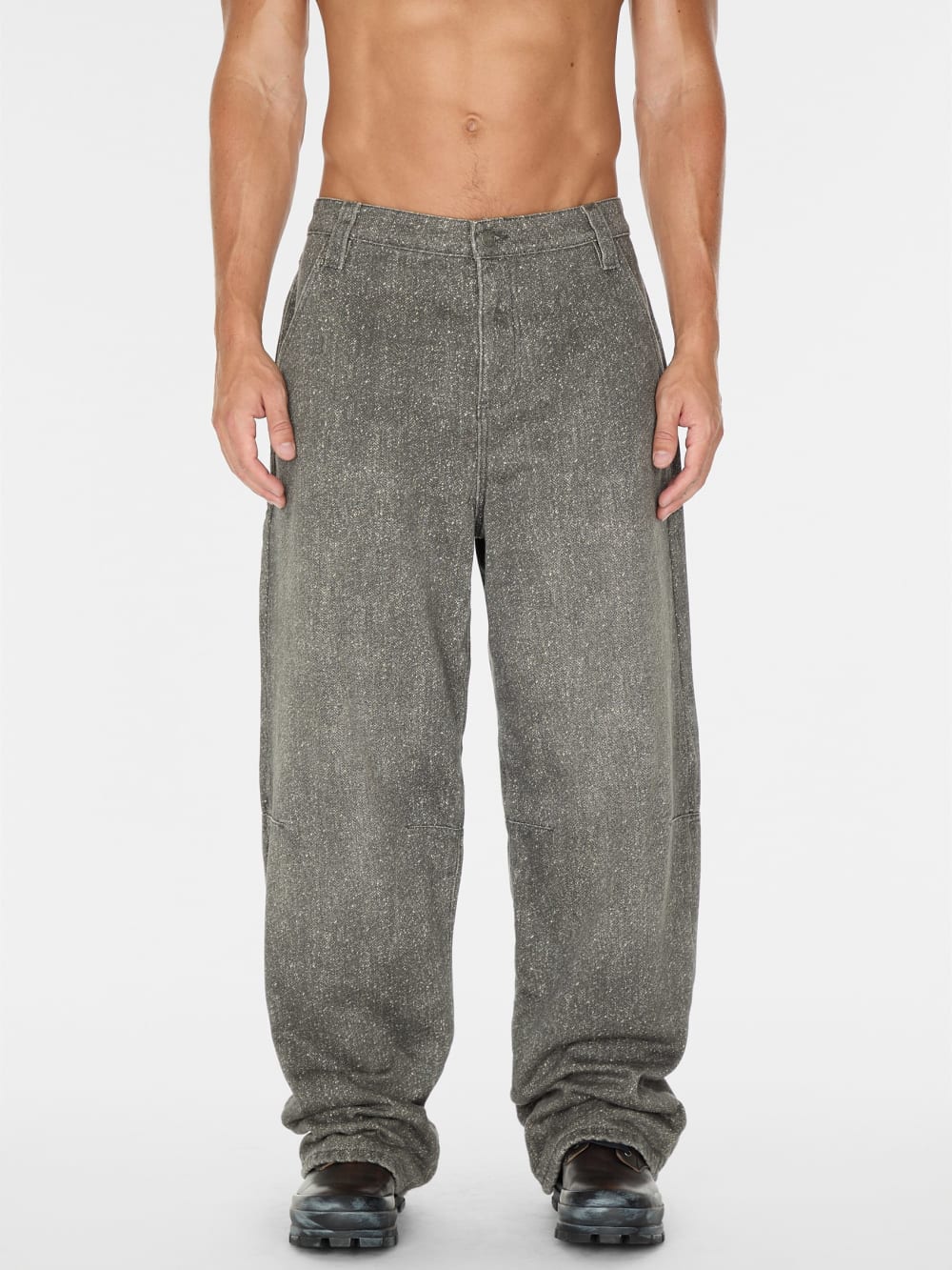 flannel lined relaxed bull denim pant - Guess