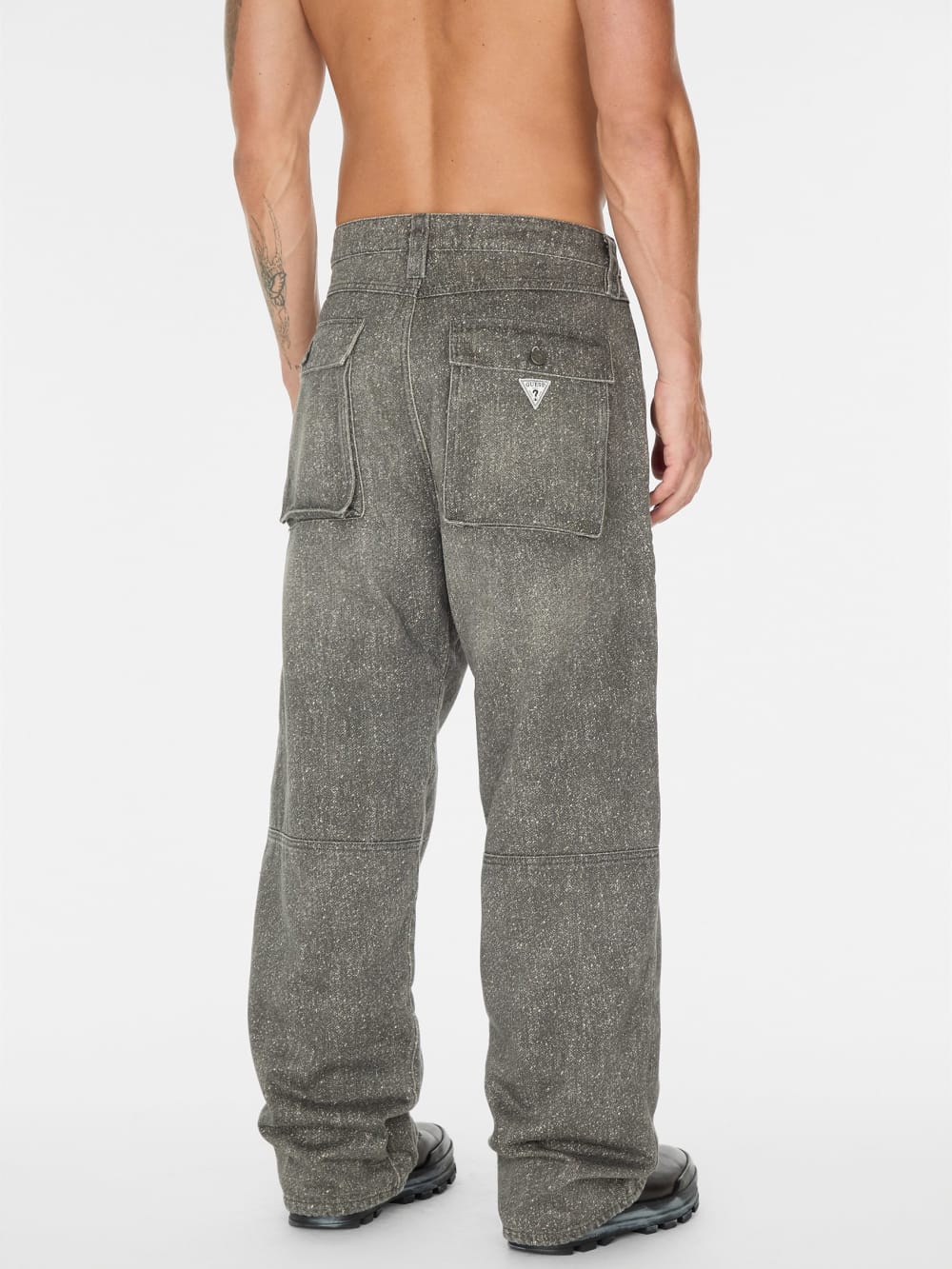 flannel lined relaxed bull denim pant - Guess