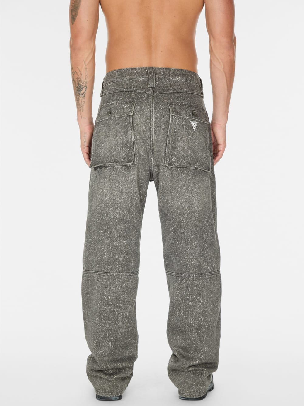 flannel lined relaxed bull denim pant - Guess