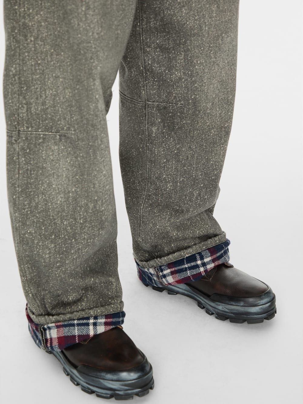 flannel lined relaxed bull denim pant - Guess
