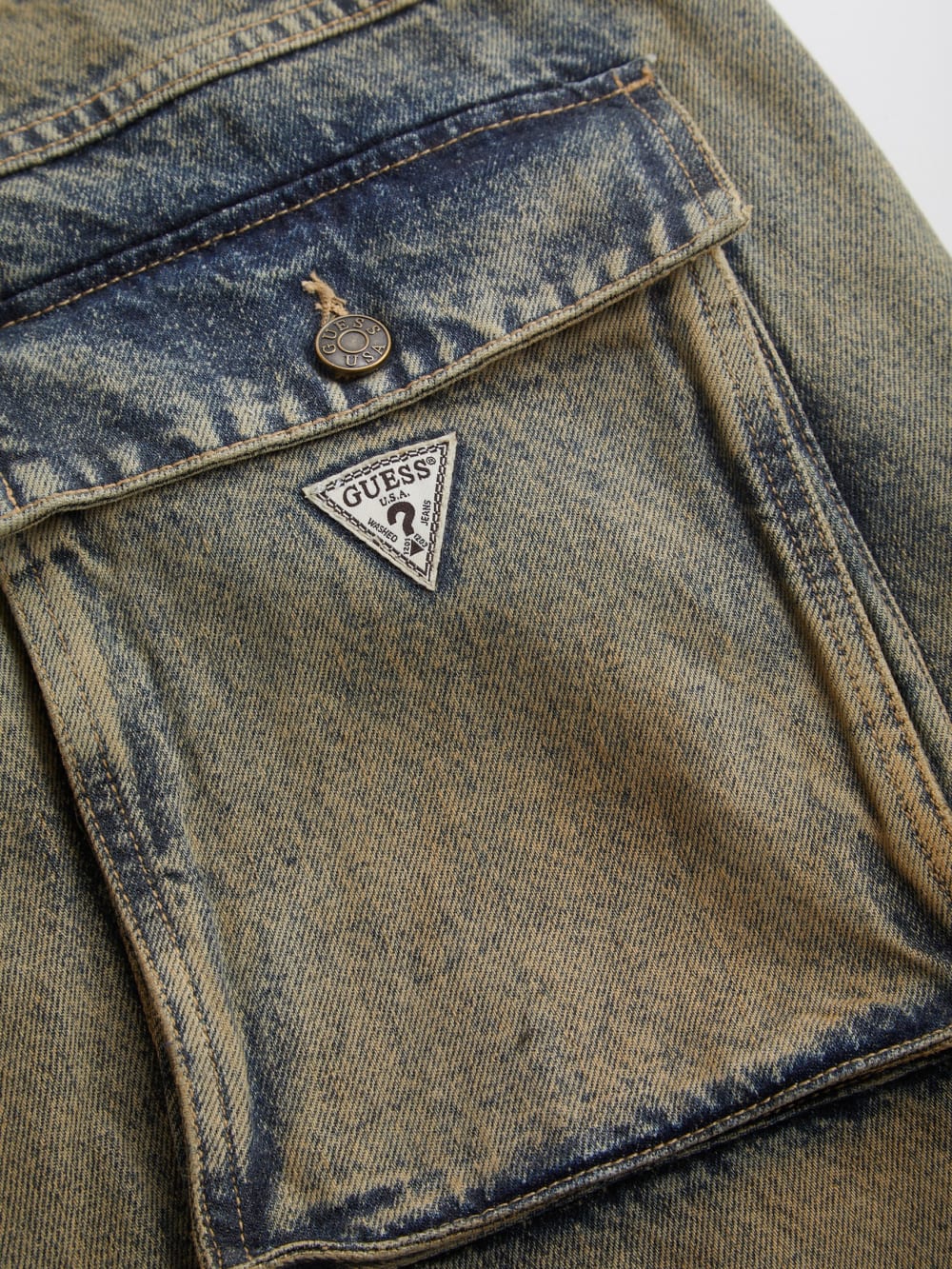 flannel lined relaxed denim pant - Guess