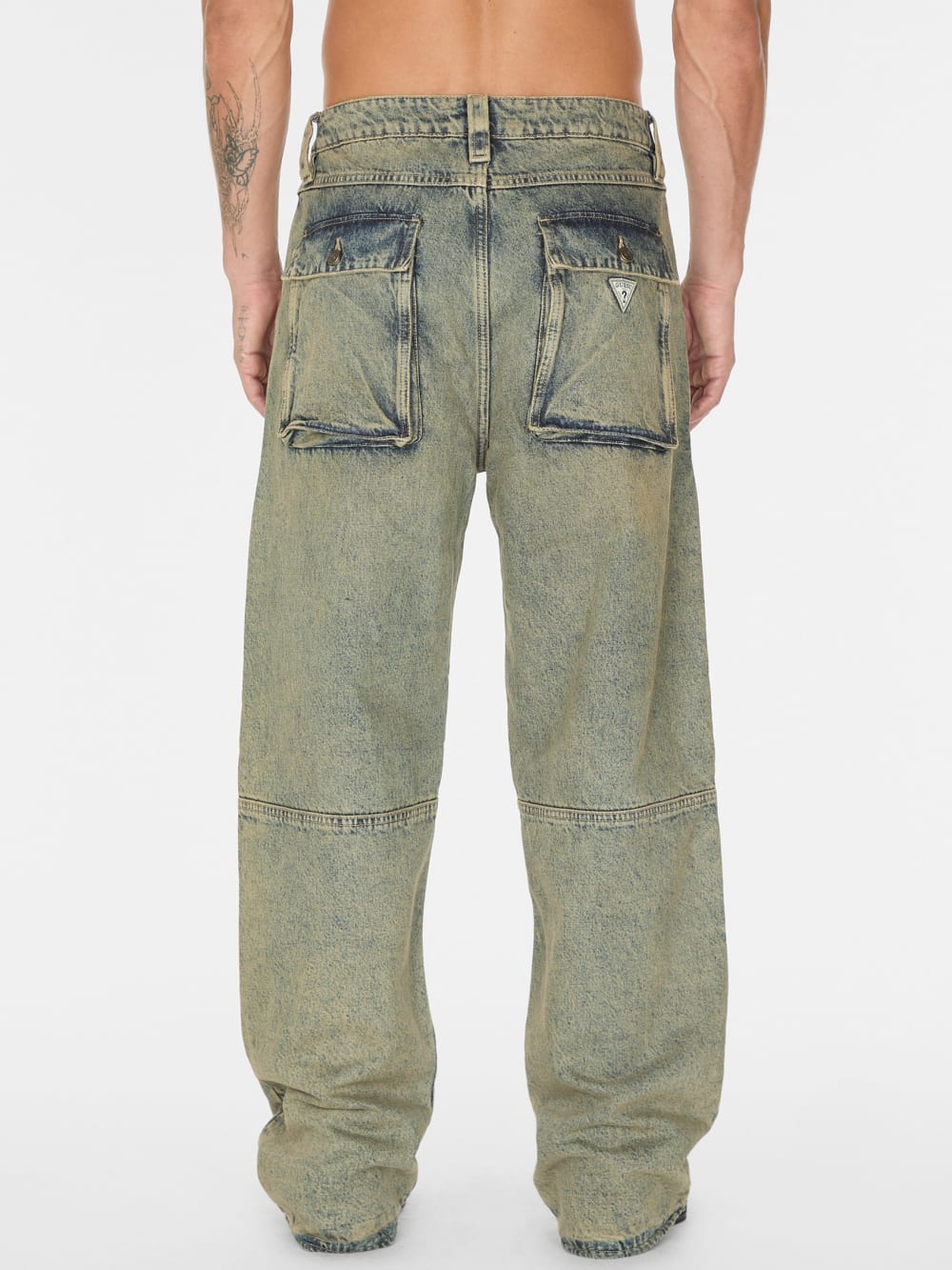 flannel lined relaxed denim pant - Guess