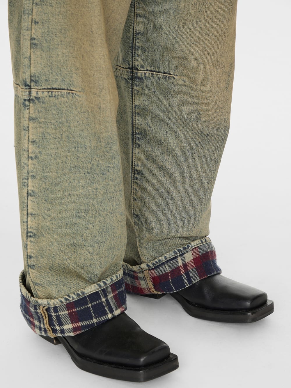 flannel lined relaxed denim pant - Guess