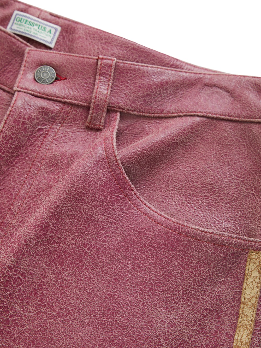 crackle leather shorts - Guess