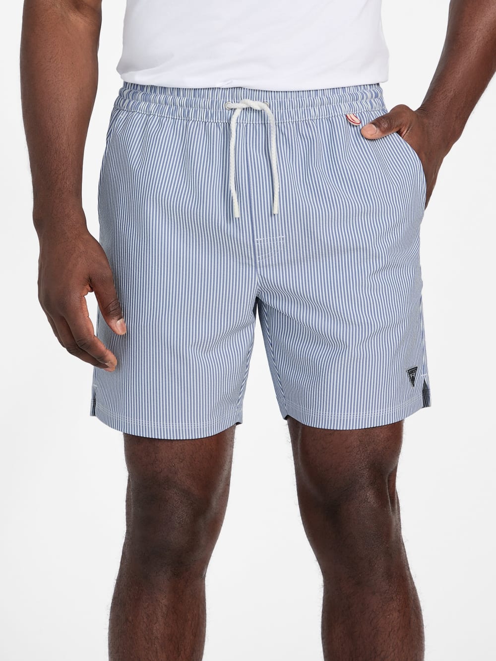 Striped Seersucker Swim Trunks - Guess