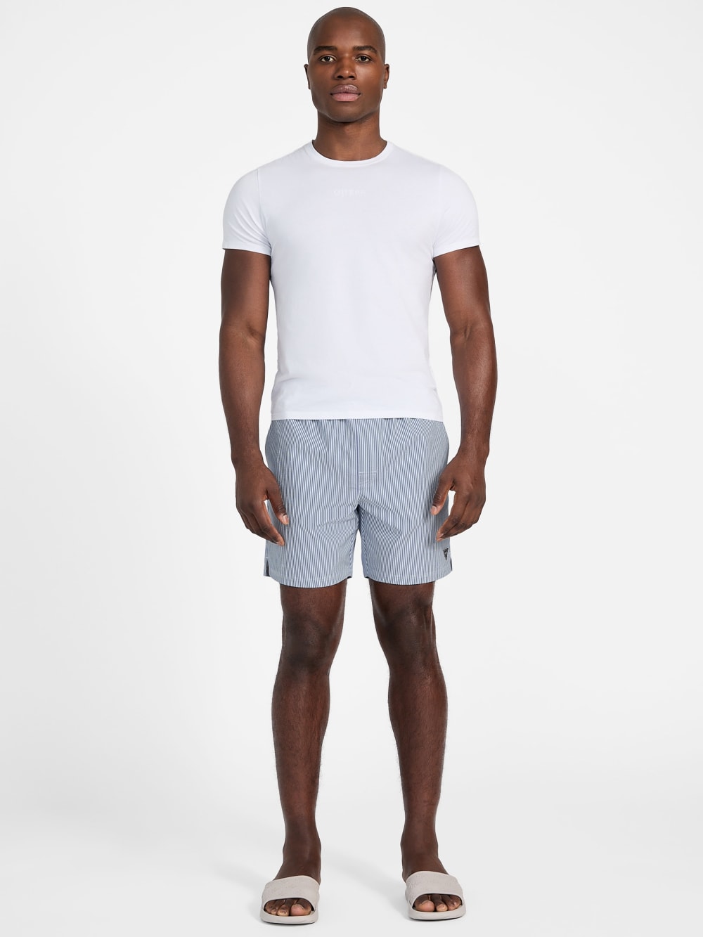 Striped Seersucker Swim Trunks - Guess