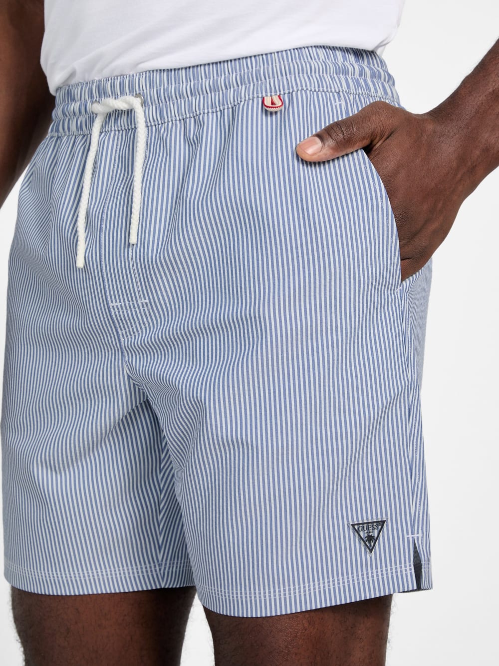 Striped Seersucker Swim Trunks - Guess