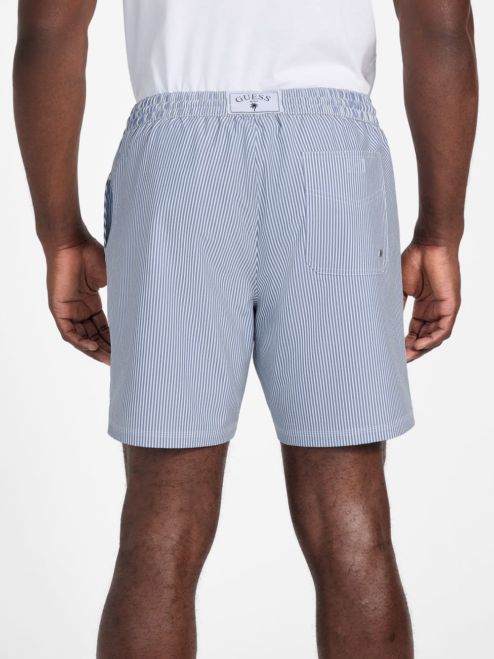 Striped Seersucker Swim Trunks - Guess