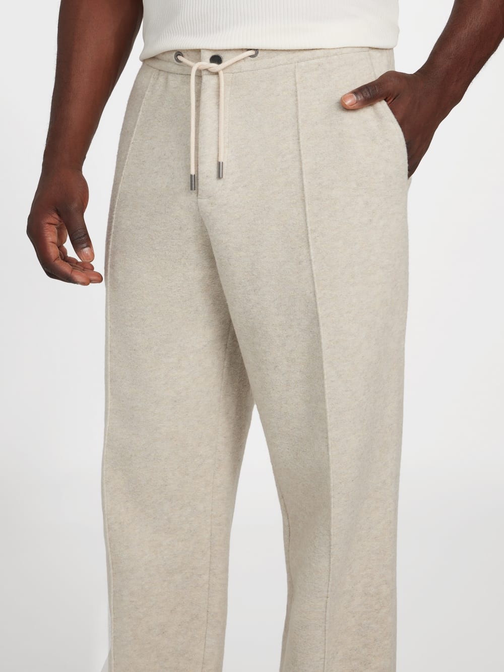 Scuba Wool-Blend Chino Melange Pants - Guess