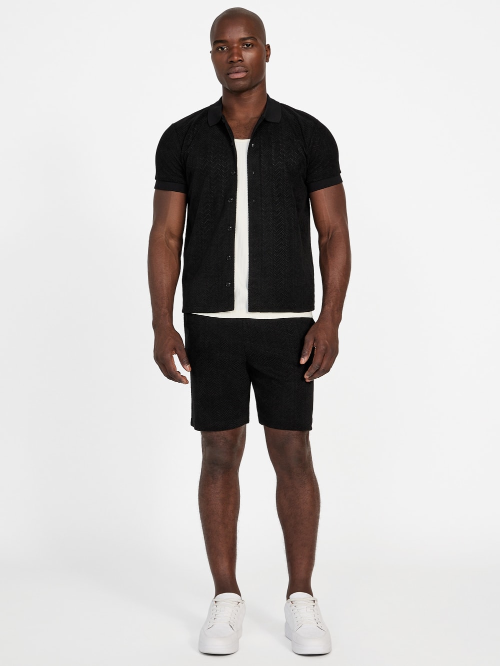 Eco Calvin Chevron-Knit Shorts - Guess