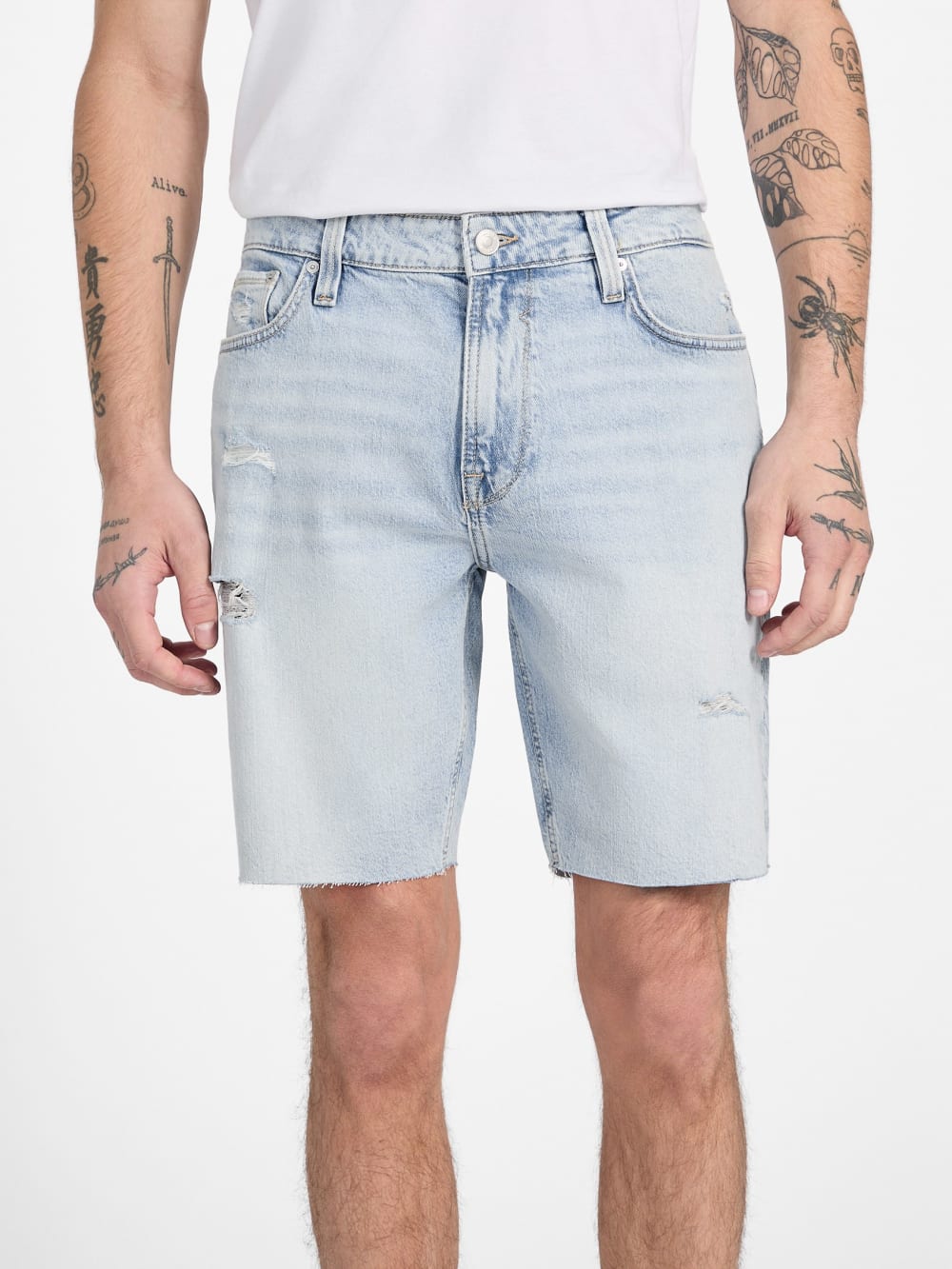 Eco Wyatt Distressed Denim Shorts - Guess