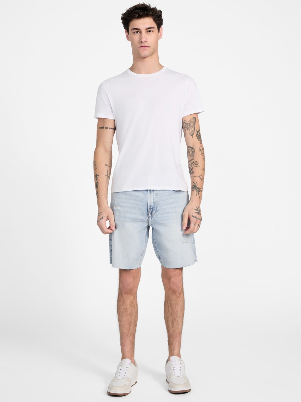 Eco Wyatt Distressed Denim Shorts - Guess