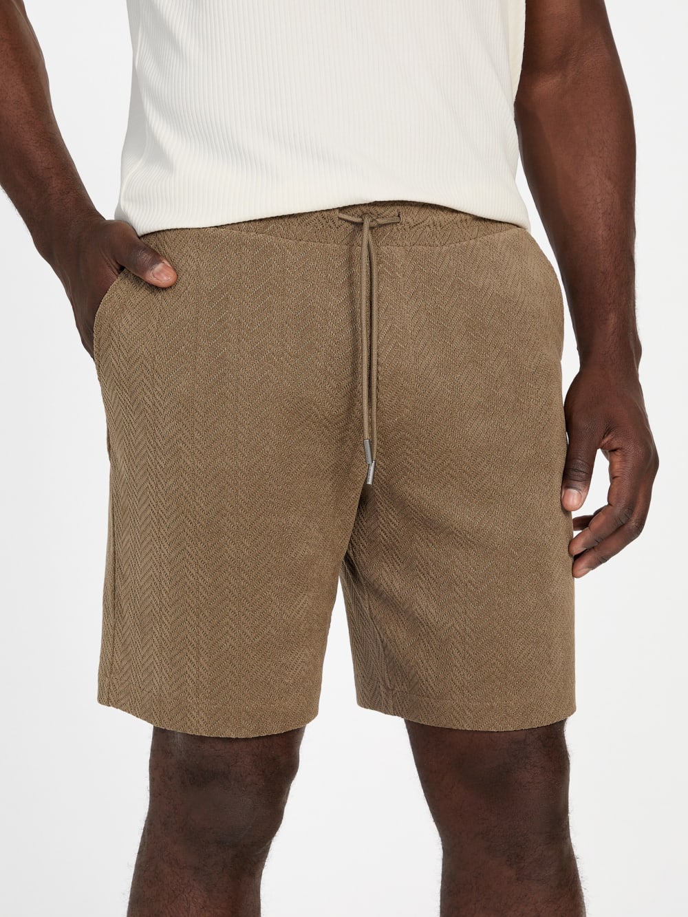 Eco Calvin Chevron-Knit Shorts - Guess
