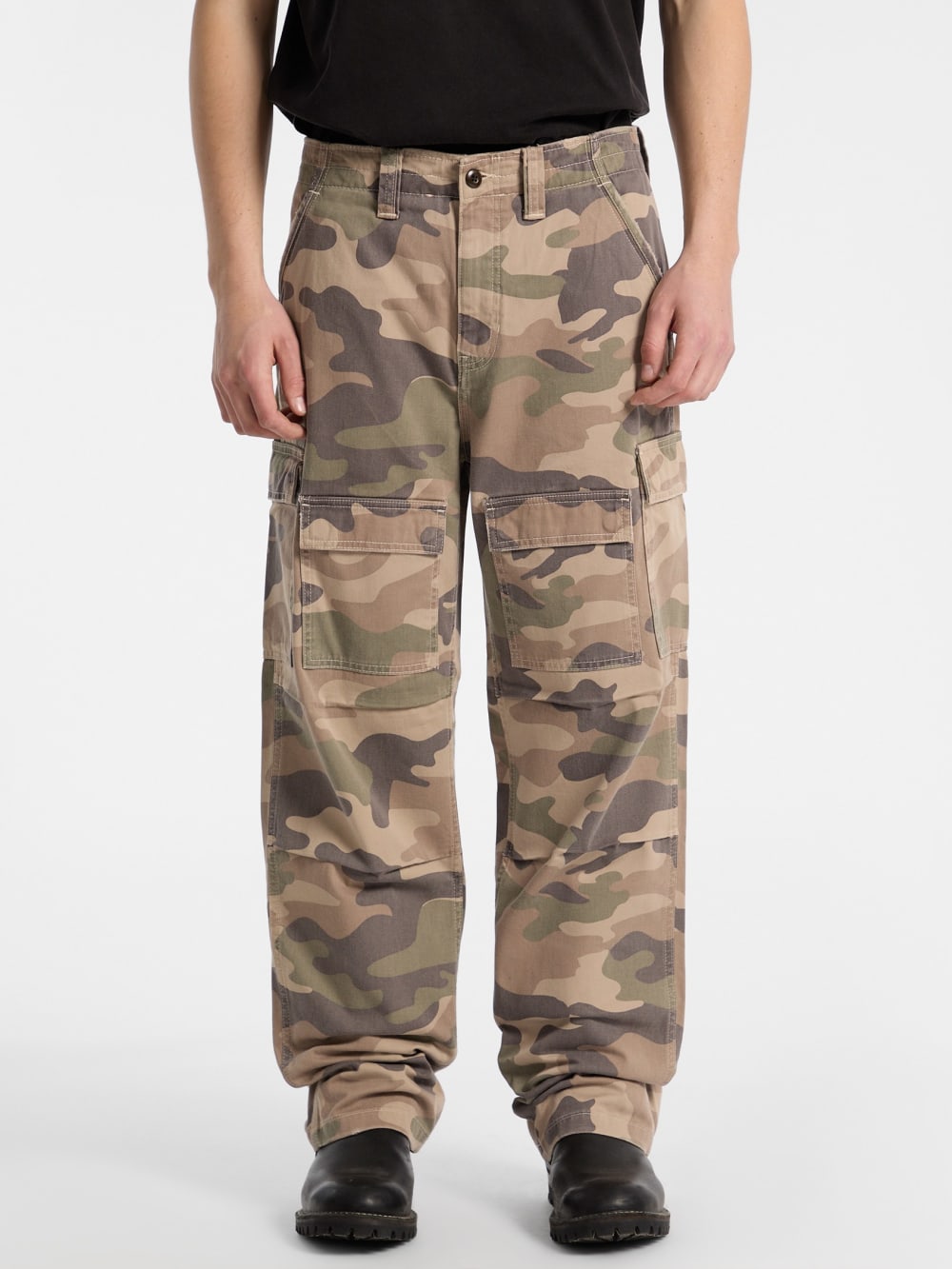 Eco GUESS Originals Twill Camo Cargo Pants - Guess