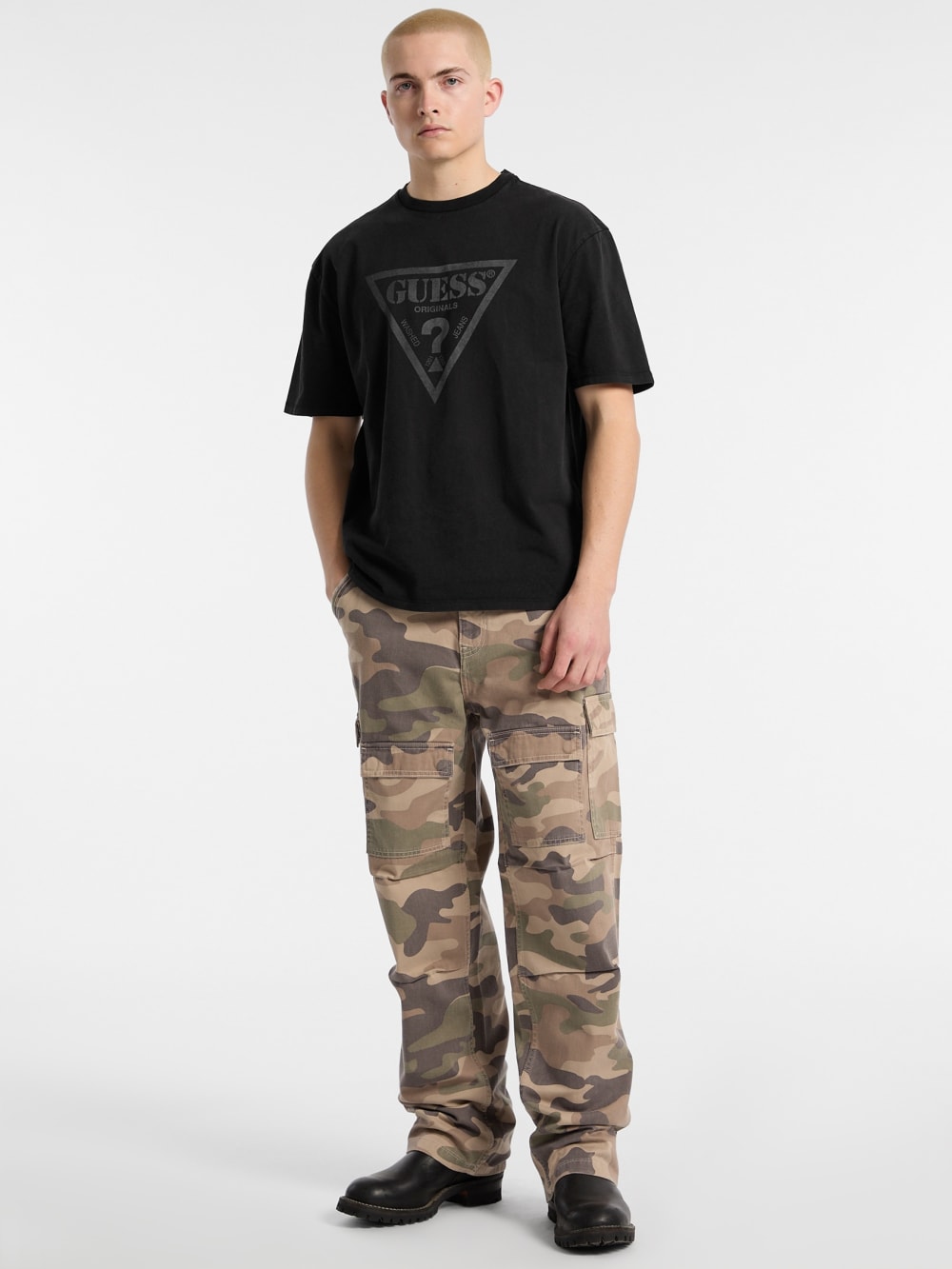 Eco GUESS Originals Twill Camo Cargo Pants - Guess