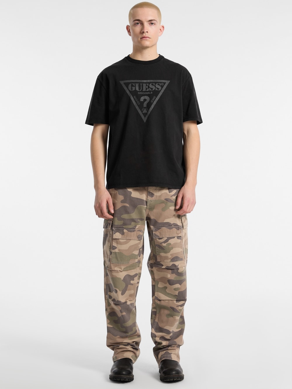 Eco GUESS Originals Twill Camo Cargo Pants - Guess