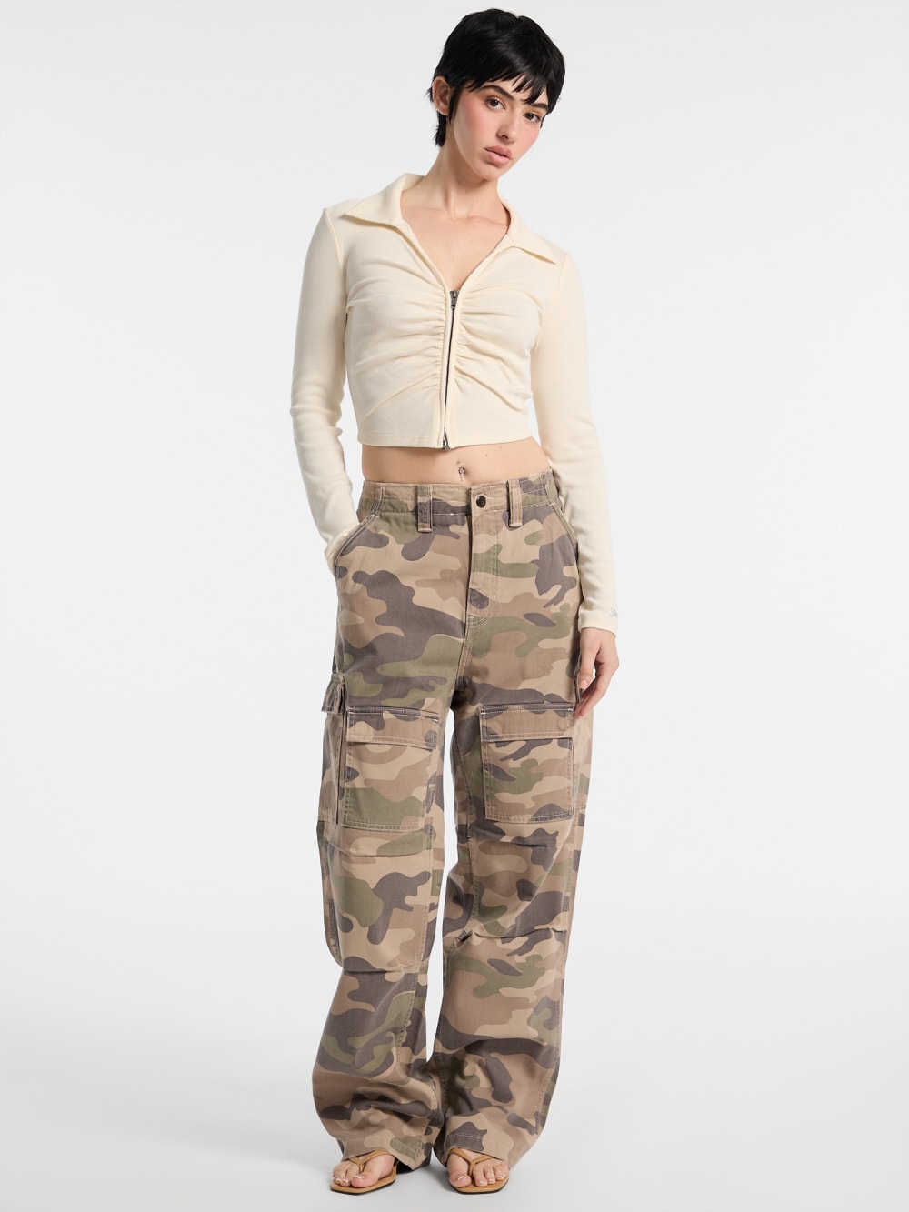Eco GUESS Originals Twill Camo Cargo Pants - Guess