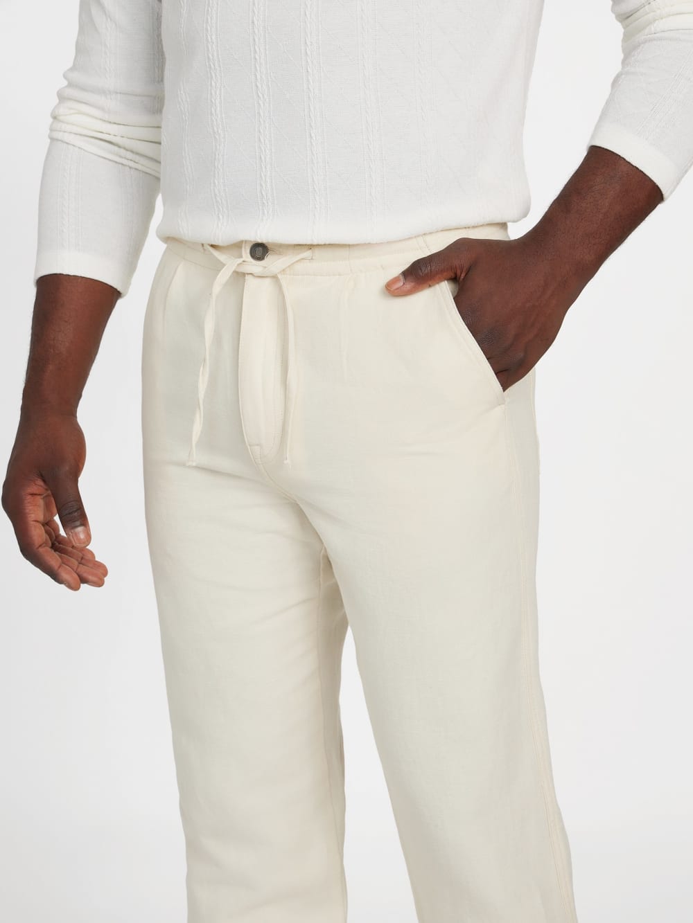 Nolan Linen Cotton Twill Pants - Guess