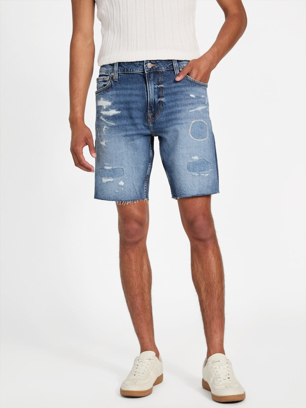 Eco Wyatt Distressed Denim Shorts - Guess