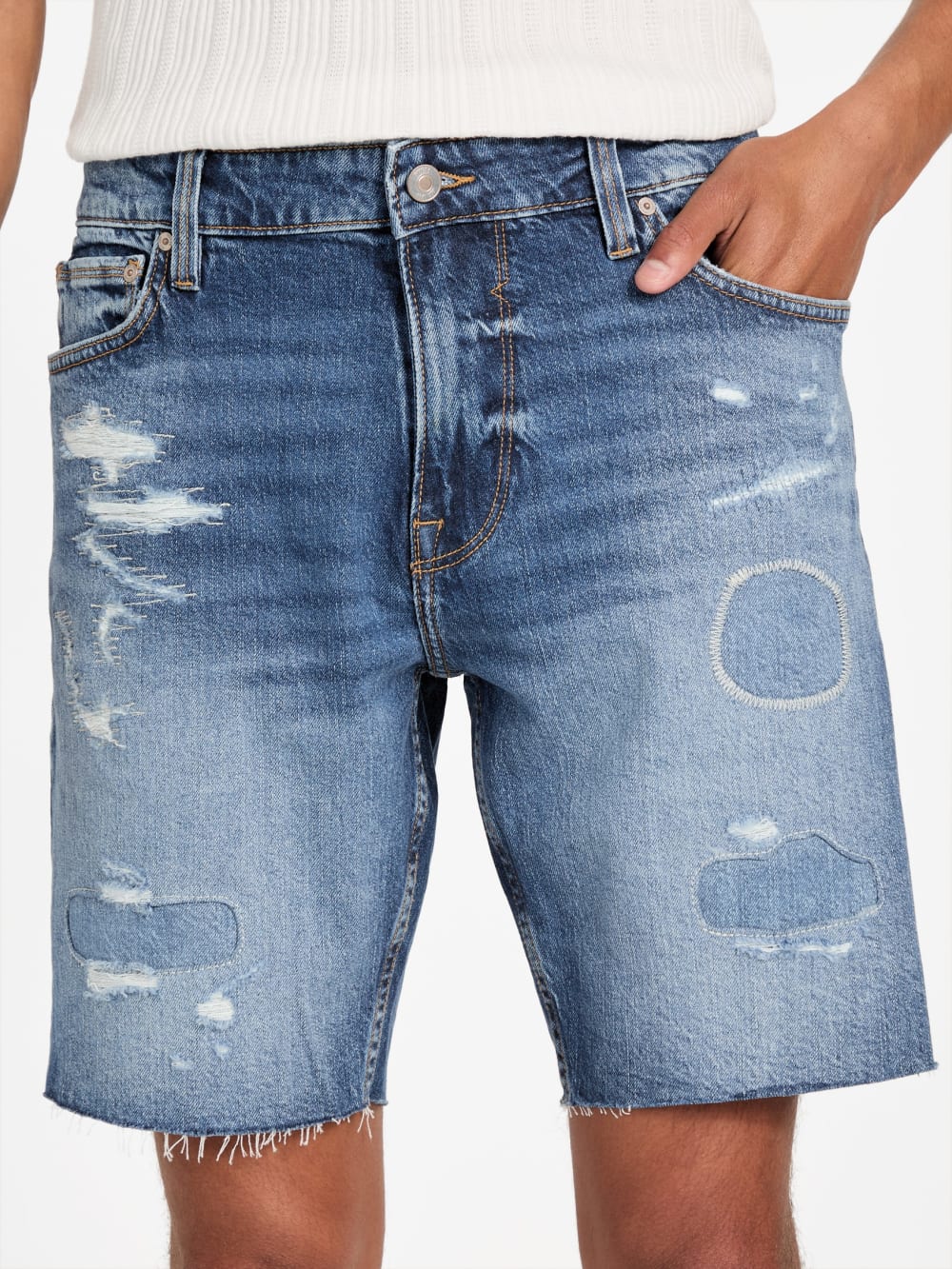 Eco Wyatt Distressed Denim Shorts - Guess