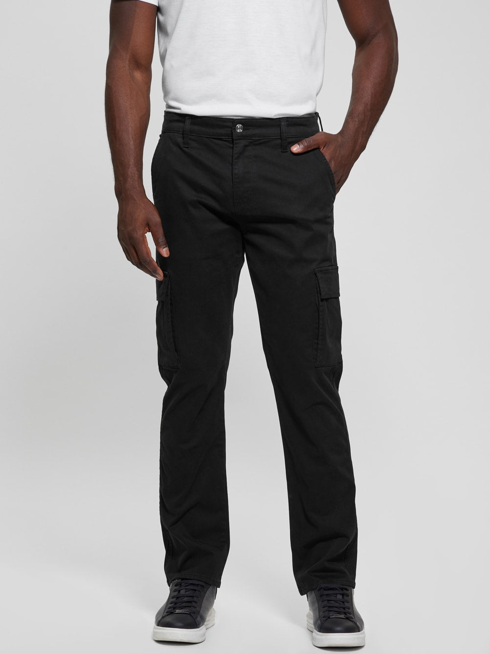 Sateen Coated Cargo Pants - Guess