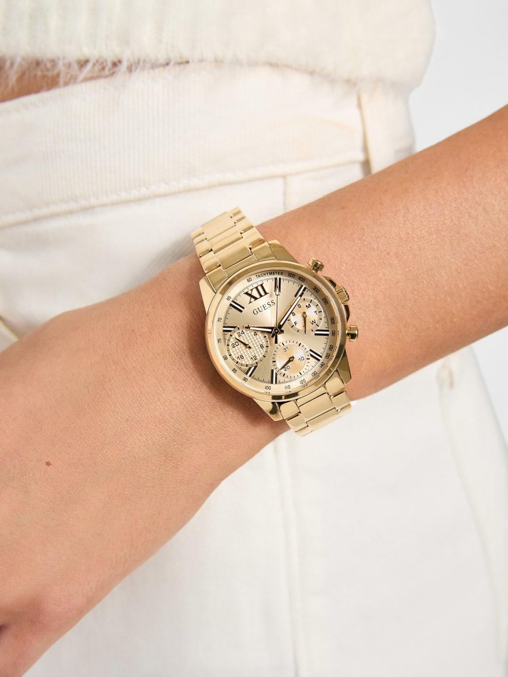 Gold-Tone Multifunction Watch - Guess