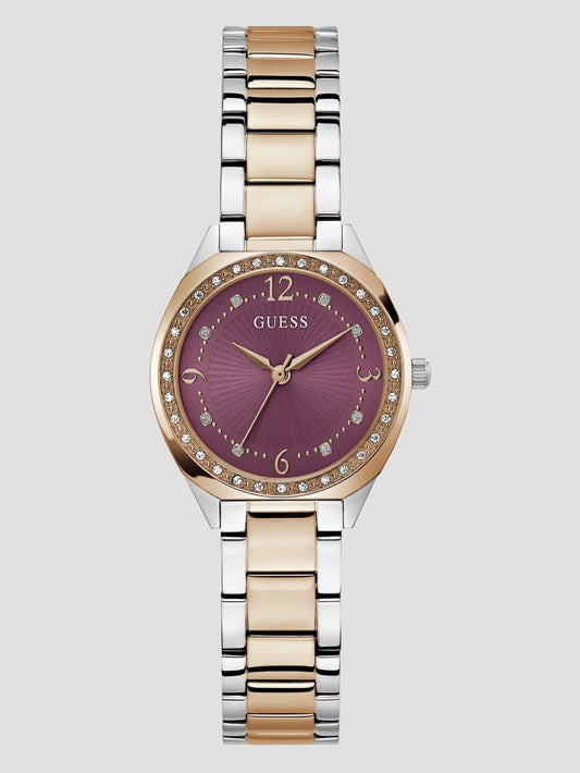 Two-Tone Purple Analog Watch - Guess
