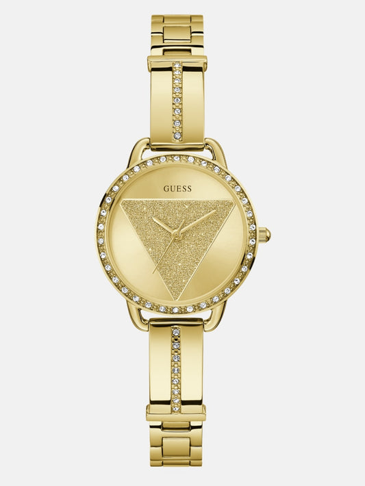 Gold-Tone Triangle Analog Watch - Guess