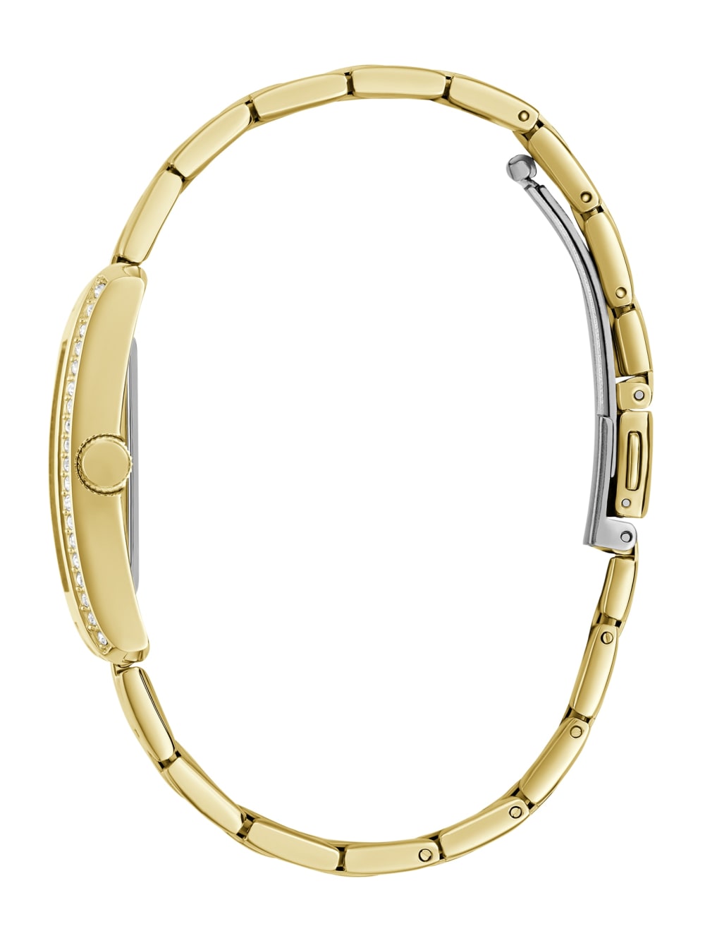 Gold-Tone Crystal Square Analog Watch - Guess
