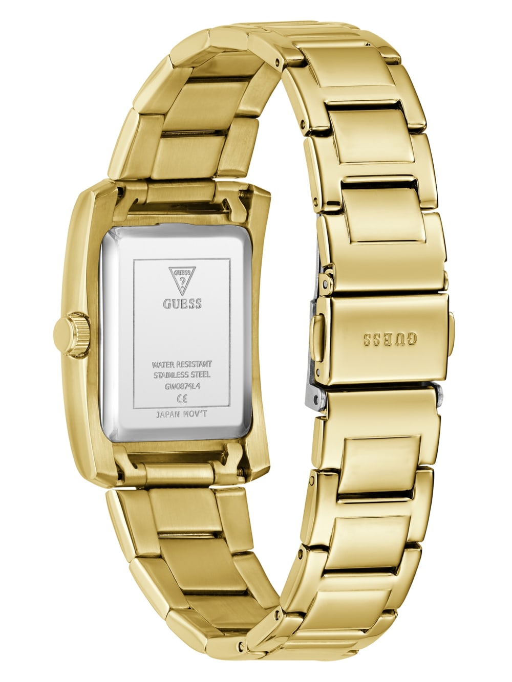 Gold-Tone Crystal Square Analog Watch - Guess