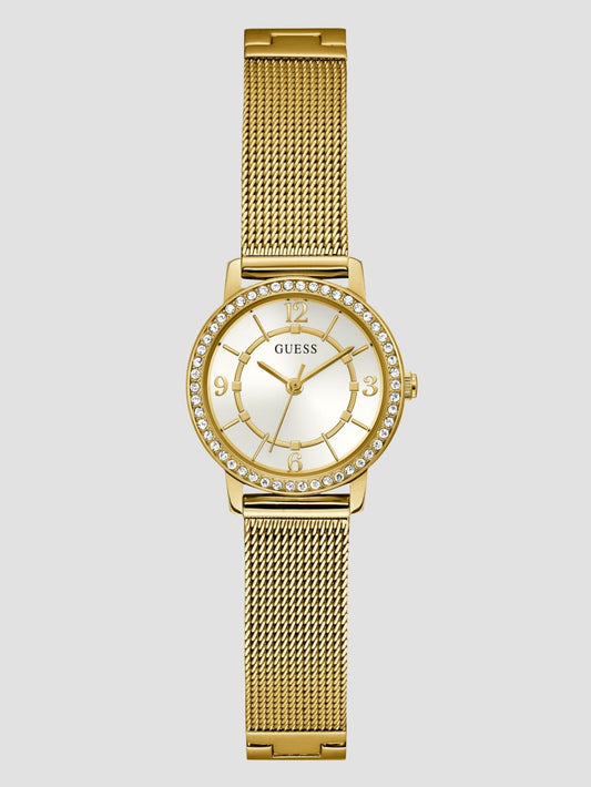 Gold-Tone Mesh Analog Watch - Guess