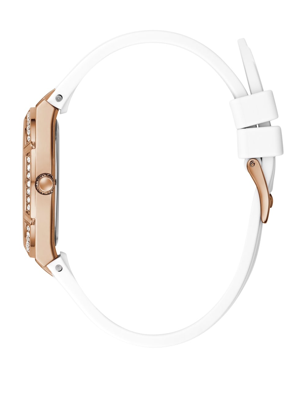 Rose Gold-Tone and White Analog Watch - Guess