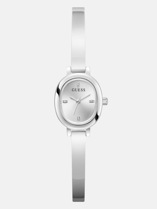 Silver-Tone Oval Analog Watch - Guess