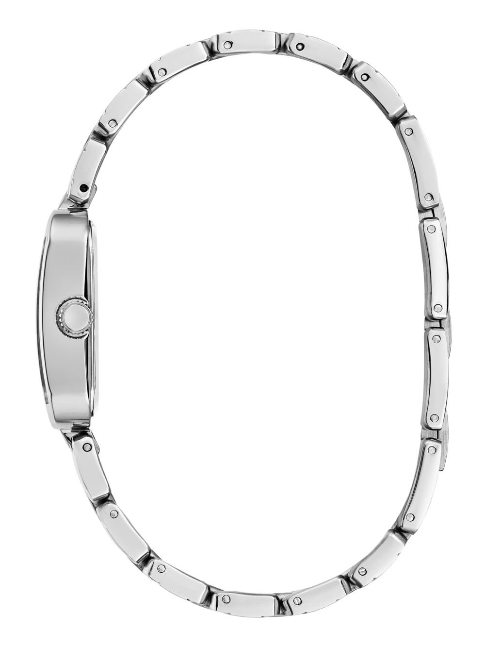 Silver-Tone Textured Square Analog Watch - Guess