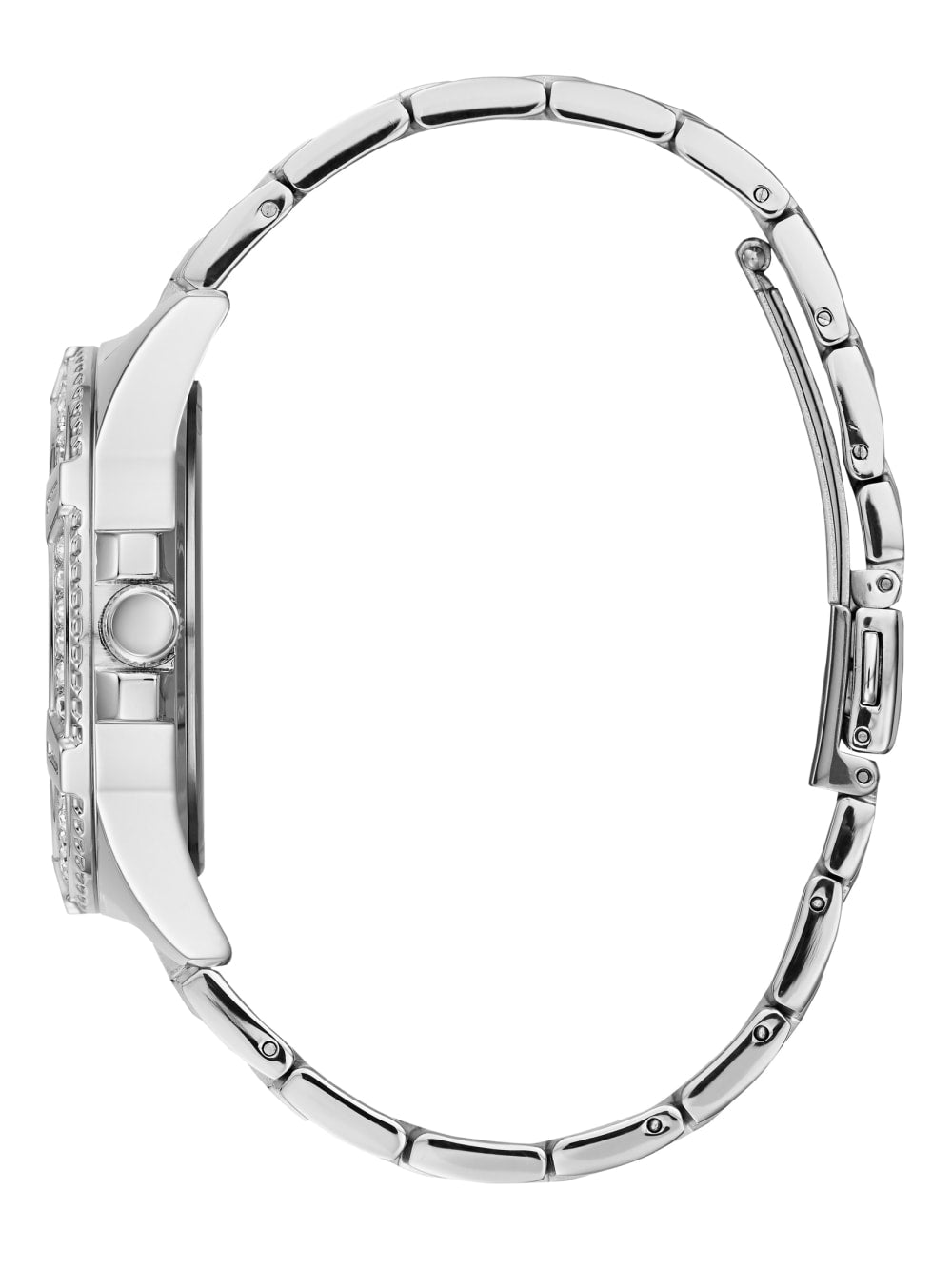 Rhinestone Silver-Tone Multifunction Watch - Guess