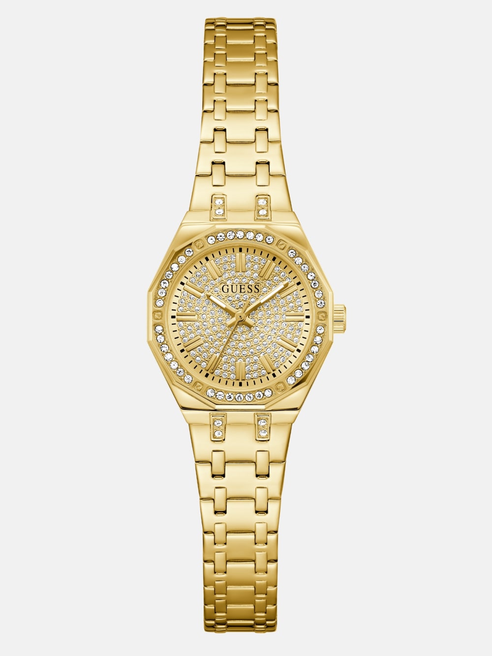 Gold-Tone Rhinestone Analog Watch - Guess