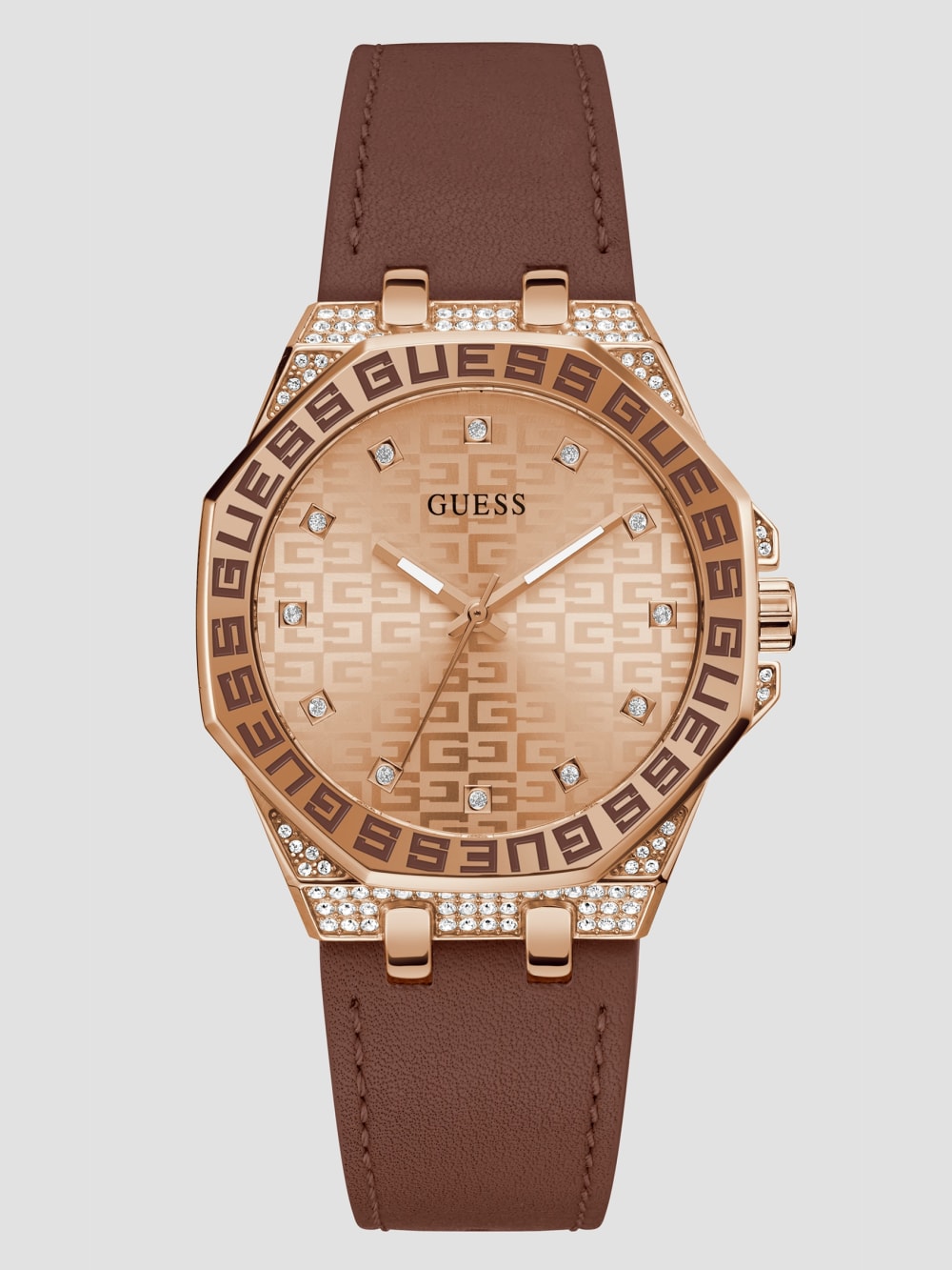 Insignia Brown Leather Analog Watch - Guess