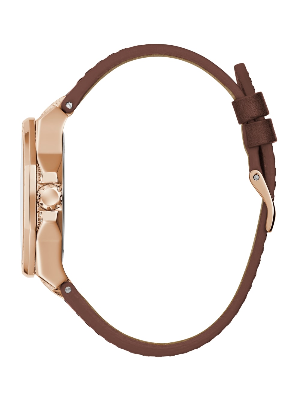 Insignia Brown Leather Analog Watch - Guess