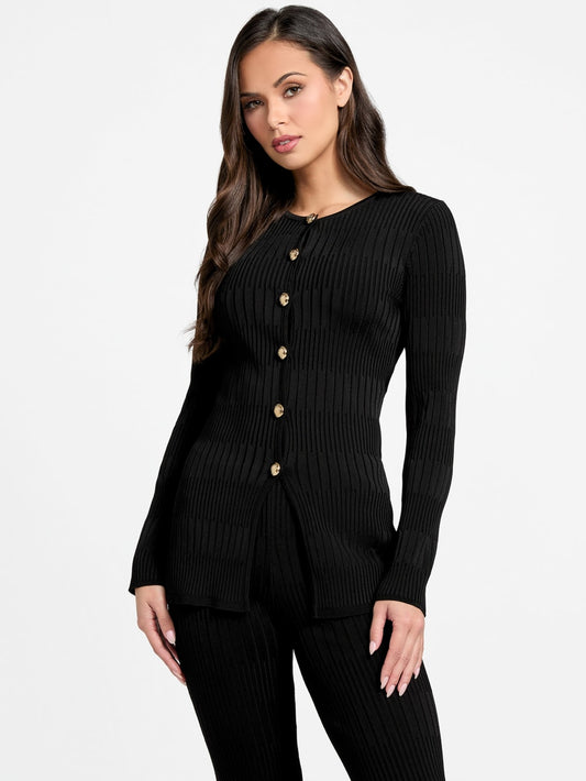 Janet Ribbed Sweater Top - Guess