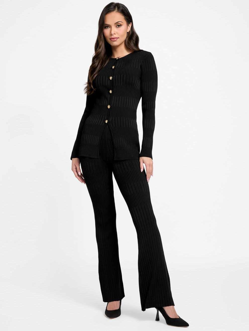 Janet Ribbed Sweater Top - Guess