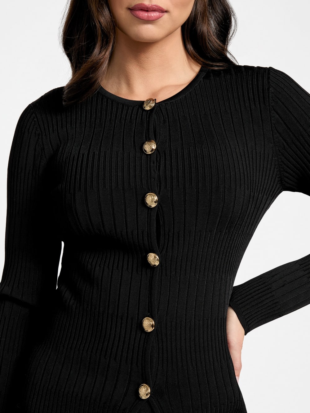 Janet Ribbed Sweater Top - Guess