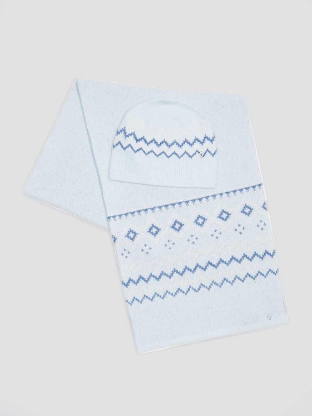 Jacquard Beanie & Scarf Set - Guess