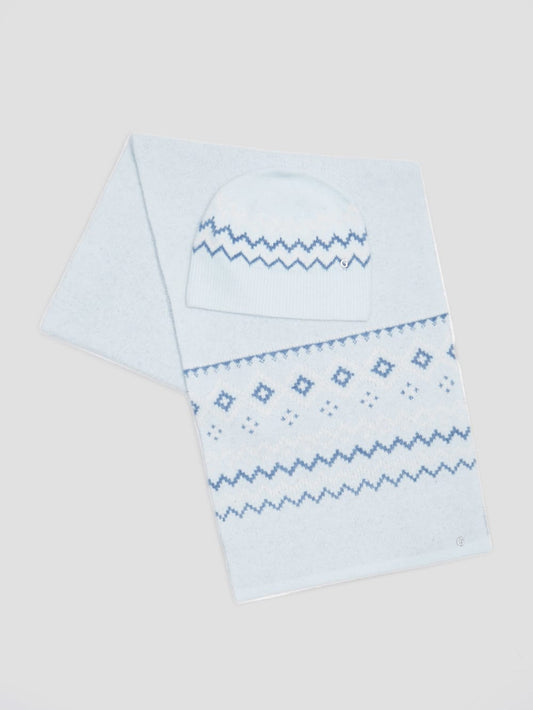 Jacquard Beanie & Scarf Set - Guess
