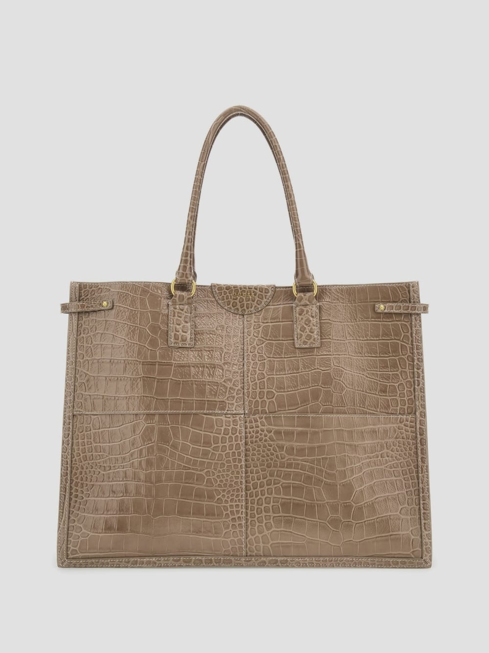 Isa Crocodile-Embossed Leather Tote - Guess