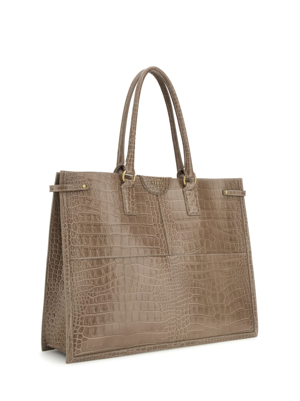 Isa Crocodile-Embossed Leather Tote - Guess