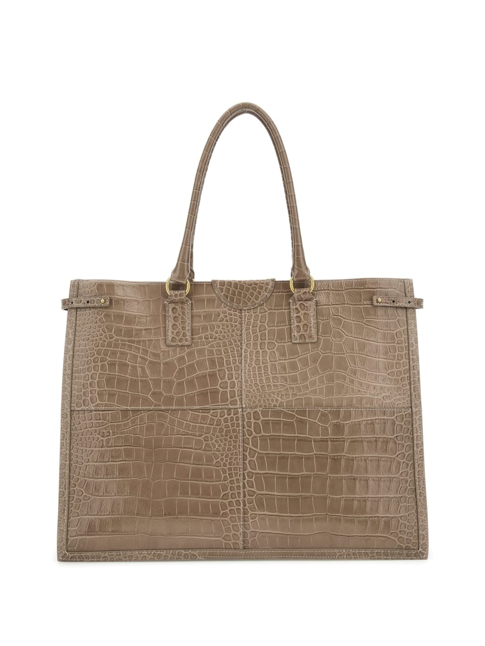 Isa Crocodile-Embossed Leather Tote - Guess